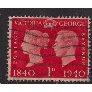 GB 1940 Stamp centenary 1d red used SG480