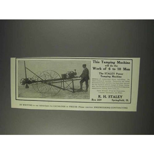 1910 R.H. Staley Power Tamping Machine Ad