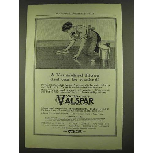 1913 Valentine's Valspar Ad - A Varnished Floor