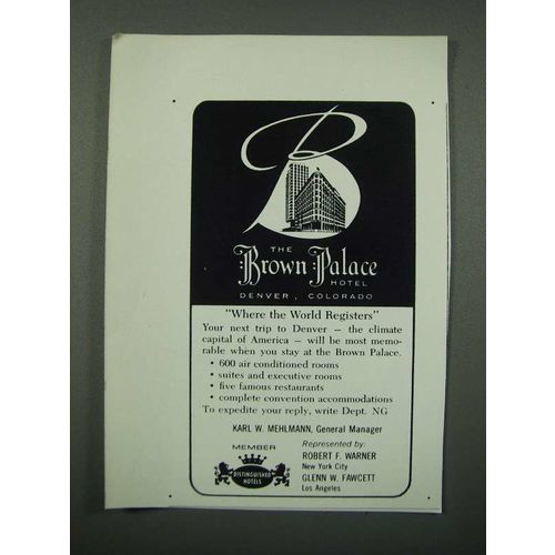 1966 The Brown Palace Hotel Ad