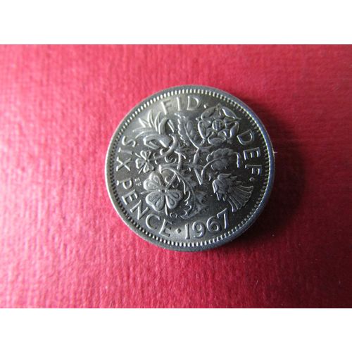 1967 QUEEN ELIZABETH II SIXPENCE FREE POST. (ed) o P