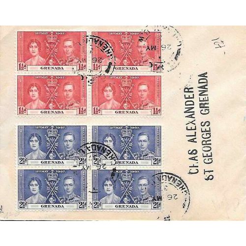 Grenanda Coronation Blocks 1937 on Canadian Steamship Line sta.
