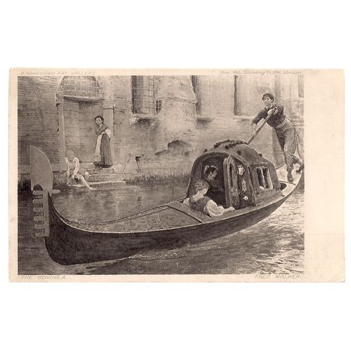 THE GONDOLA painting by Fred Walker unused postcard =