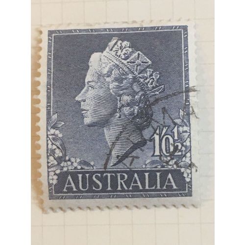 Australia QEII 1955 Queen Elizabeth II 10s½d Deep Blue Used SG 282 postage stamp