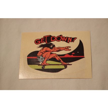 Go Down! 1976 Donruss Skateboard STICKER with Stickerback