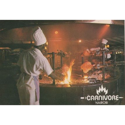 Roasting Pit Chef Carnivore Restaurant Nairobi African Postcard