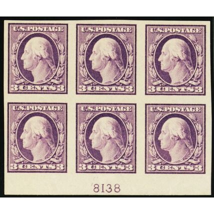 483, Mint XF LH 3¢ Plate Block of Six Stamps Cat $125.00 -*- Stuart Katz