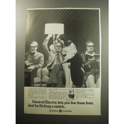 1972 General Electric 3-Way Light Bulbs Ad - General Electric lets you live