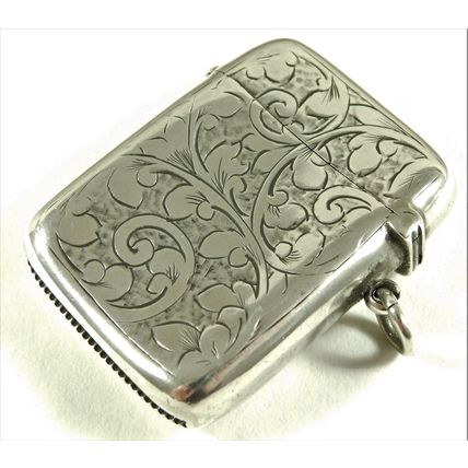 Antique Victorian 1899 Hallmarked Solid Sterling Silver Matchsafe Vesta Cas