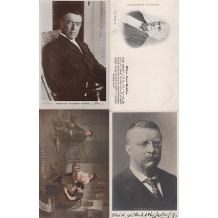 President Woodrow Wilson Beagles Old Real Photo Rare 4x Postcard