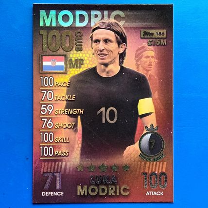 MATCH ATTAX 101 2019 Luka Modric 100 HUNDRED CLUB NO 190
