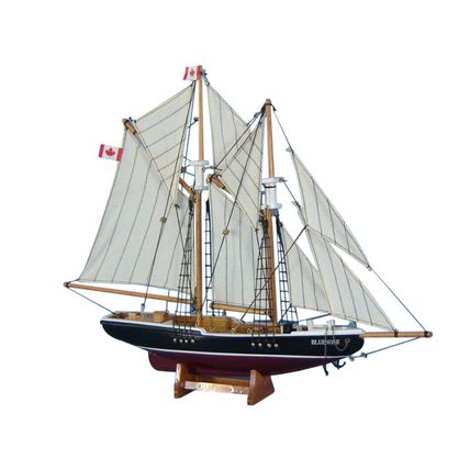 Wooden Bluenose Model Sailboat Decoration 17""