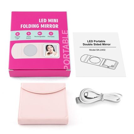 PU Bifold Mirror Compact Powder – Stylish, Portable Makeup Compact with Dual Mir