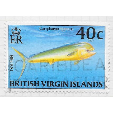 VIRGIN ISLANDS BRITISH 1997 FISH MARINE DOLPHIN 40c USED