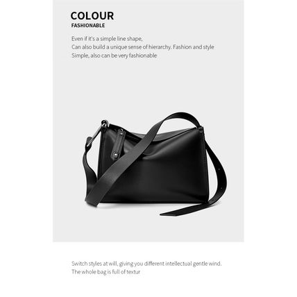 Women Tote Bag Retro Genuine Leather Crossbody Bag Black