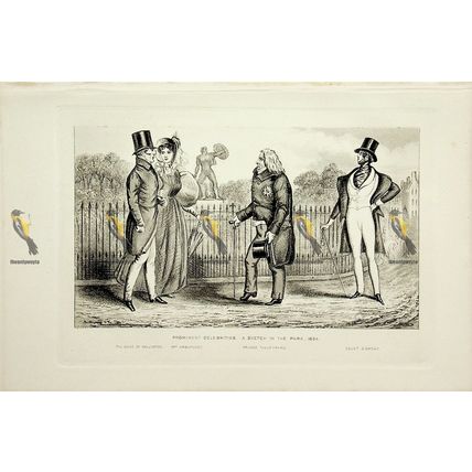Prominent Celebrities In The Park, 1834, Book Illustration (Print), 1900