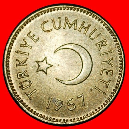 Ⰶ CRESCENT ERROR (1949-1957): TURKEY ★ 5 KURUSHES 1957 RARE★LOW START★NO RESERVE