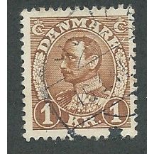 DEN 1933 1KR 'KING CHRISTIAN X' FINE USED (EBID42-937)