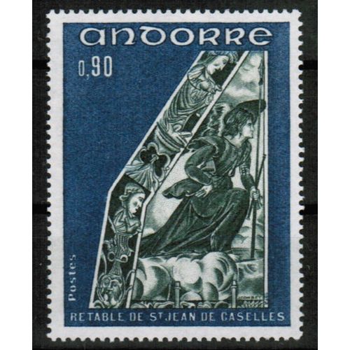 1972 Andorra - Altar Art / Angel 0.90fr - Sc# 216 MNH