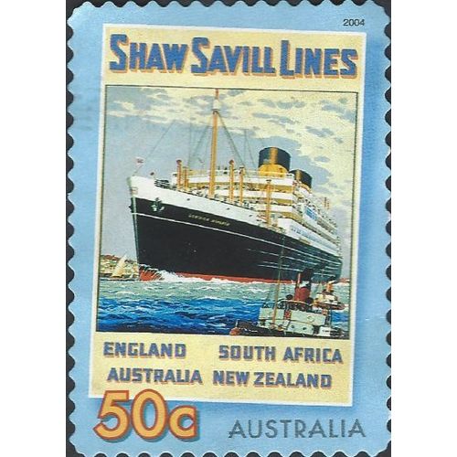 AUSTRALIA, SHIP, Dominion Monarch, Liner Posters s/a, blue 2004, 50c, #2