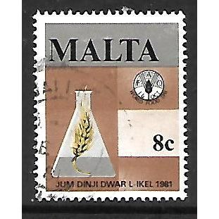 MALTA 1981 WORLD FOOD DAY WHEAT EAR IN FLASK SG665 FINE USED
