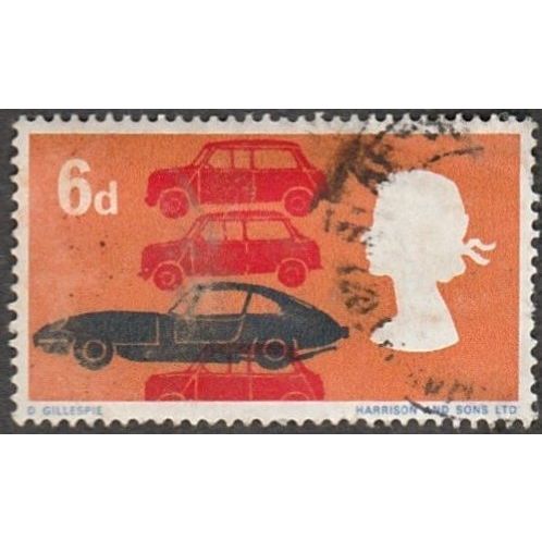 1966 British Technology, 6d, British Motor Cars. Fine Used. Phosphor
