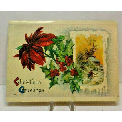 Christmas Greetings "A Sunshine Card" Ser. 327 Vinatge Postcard A6