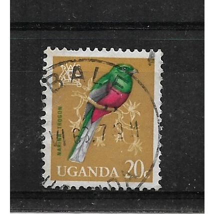 Uganda.SG116 20c Narina Trogon.Fine Used.Aug21b