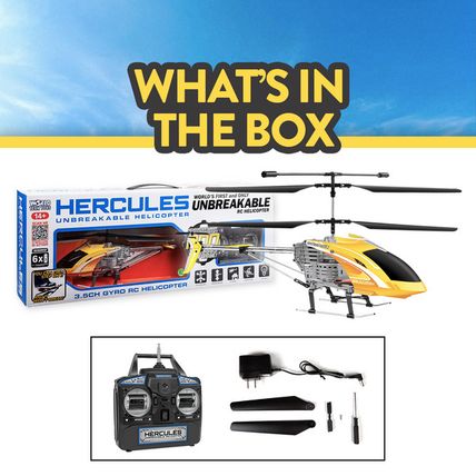 Hercules Unbreakable Gyro 3.5CH RC Helicopter (Large 15" Long W/ 13" Rotor)
