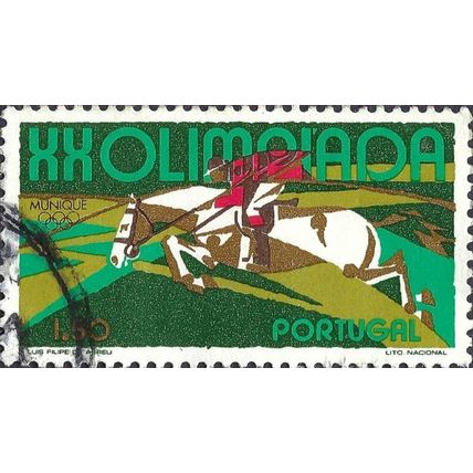 PORTUGAL, OLYMPICS, Munich, Show jumping, green 1972, 1.50Esc