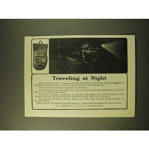 1902 Lake Shore & Michigan Southern Railway Ad - Traveling at Night