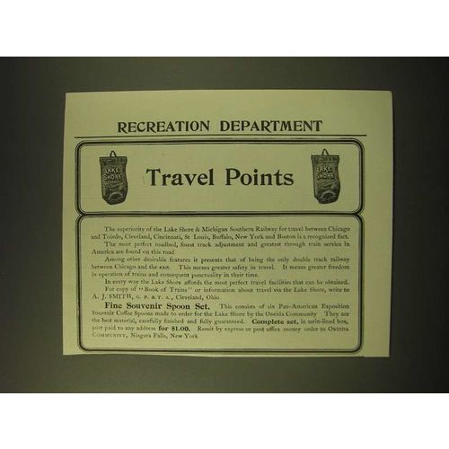 1902 Lake Shore & Michigan Southern Railway Ad - Travel Points
