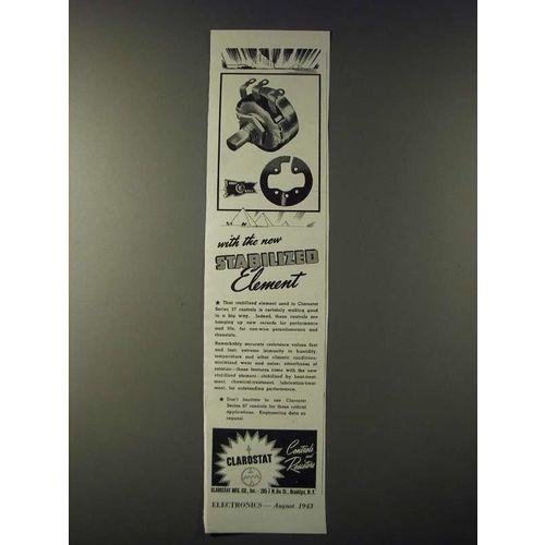 1943 Clarostat Series 37 Controls Ad - With the new stabilized element