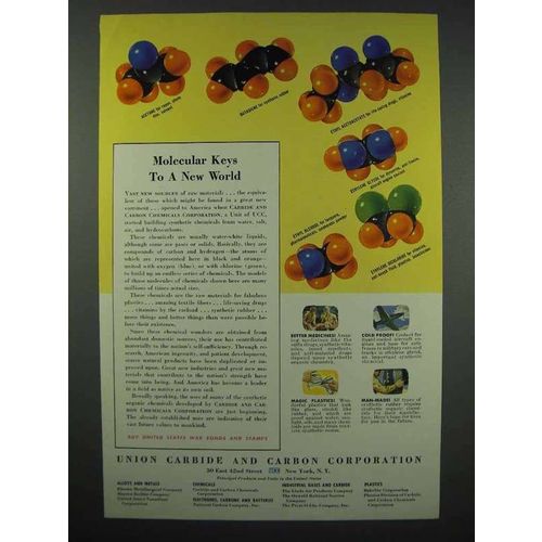 1943 Union Carbide and Carbon Ad - Molecular Keys