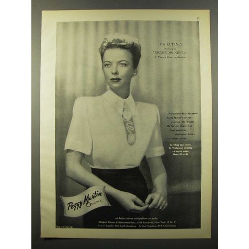 1947 Peggy Martin Blouse Ad - Ida Lupino
