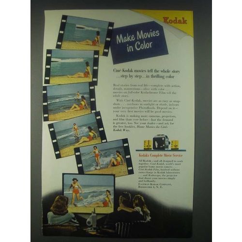 1947 Kodak Cine-Kodak Film and Cameras Ad