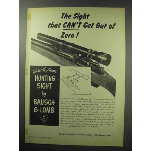 1950 Bausch & Lomb Hunting Sight Ad!
