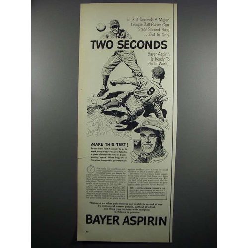 1950 Bayer Aspirin Ad - Major League Ball Player