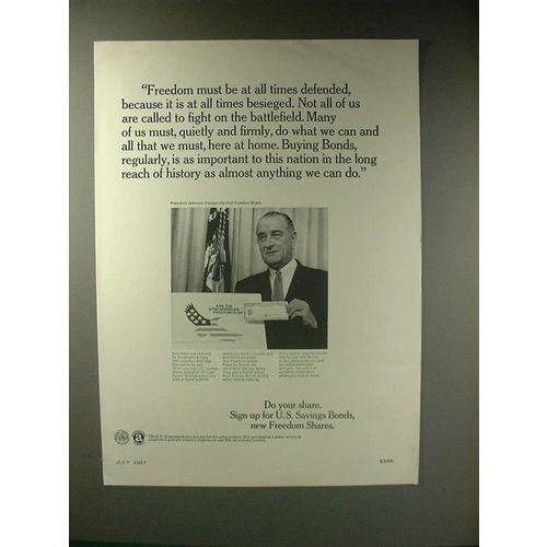 1967 U.S. Savings Bonds Ad w/ Lyndon B. Johnson