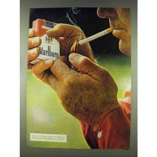 1978 Marlboro Cigarettes Ad - Marlboro Man Lighting Cigarette