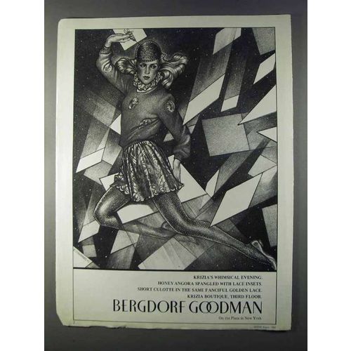1980 Bergdorf Goodman Krizia Angora & Short Culotte Ad
