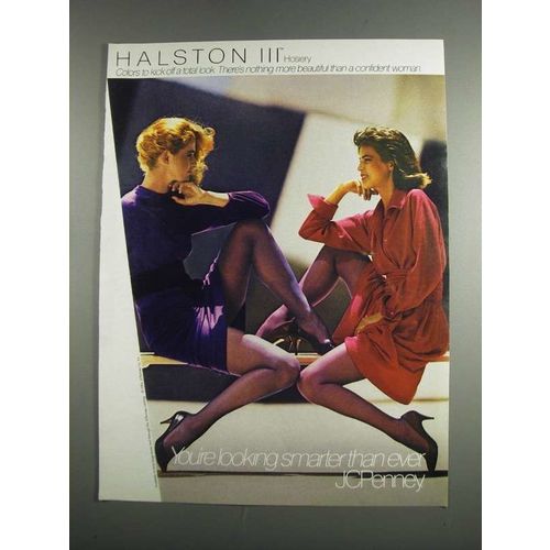 1984 JCPenney Halston III Hosiery Ad - Kick Off