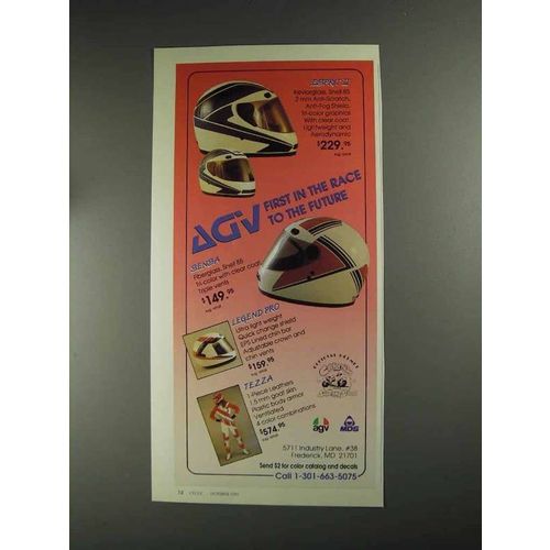 1991 AGV Esprit II, Sensa, Legend Pro Helmets Ad
