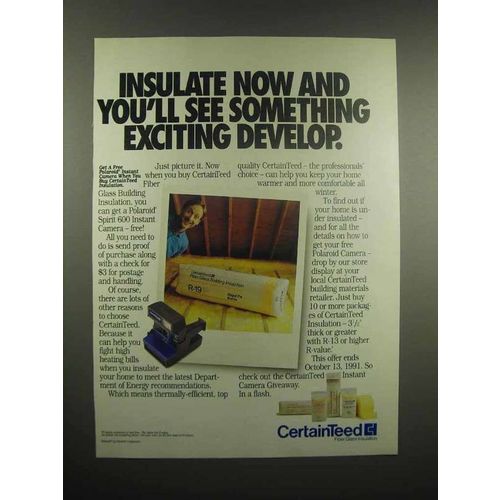 1991 CertainTeed Fiber Glass Insulation Ad - Develop