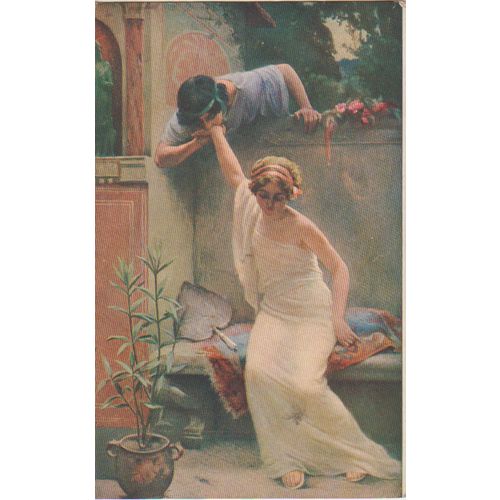 GB 1917 Greek love scene Posted France passed censor Army PO see other listings
