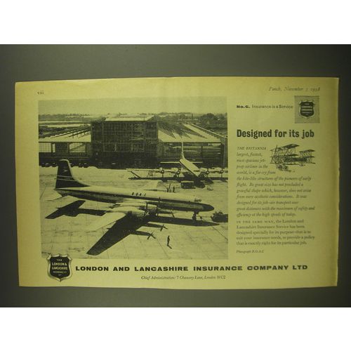 1958 London and Lancashire Insurance Advertisement