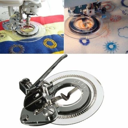 Round Disc Embroidery Sewing Machine Accessories Presser Foot Flower Stitch UK