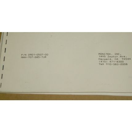 Monitek Model 31 Monitoring/Transmitting Nephelometer Operating & Maint. Manual