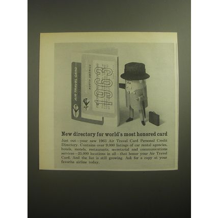 1963 Air Travel Card Personal Credit Directory Advertisement