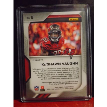 2020 KE'SHAWN VAUGHN (Tampa Bay Buccaneers) Panini Prizm PREMIER JERSEY RC #16